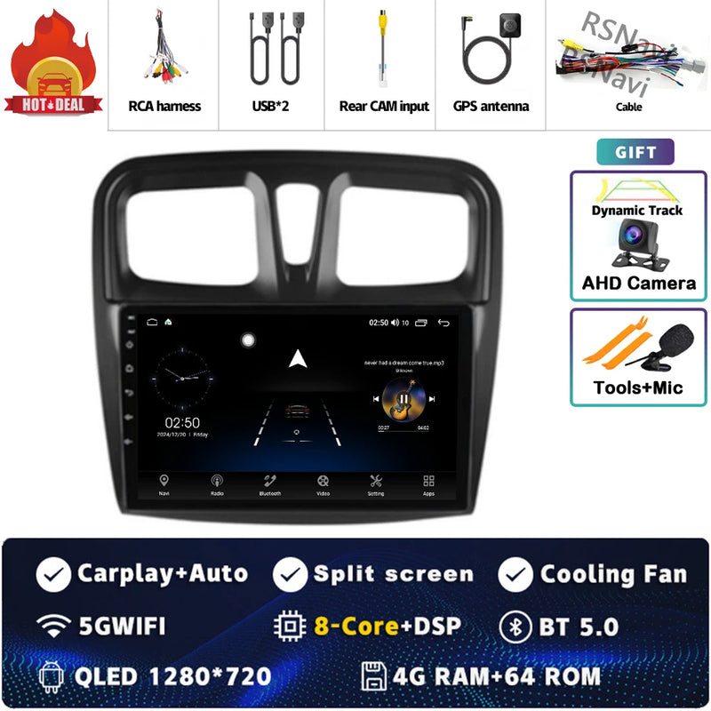 Autoradio CarPlay Dacia Sandero et Logan 2 (2014-2019) – Écran 9 pouces, jusqu'à 12 Go + 256 Go, vue 31