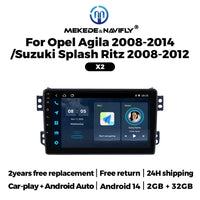 Autoradio CarPlay Opel Agila (2008-2014) et Suzuki Splash (2008-2012) – Écran 9 pouces, vue 2