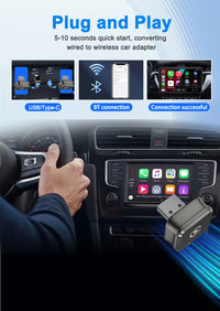 Adaptateur CarPlay Sans Fil USB 2 en 1 – 7 Modèles au Choix, Bluetooth 5.4, Wi-Fi 5,8 GHz, vue 10