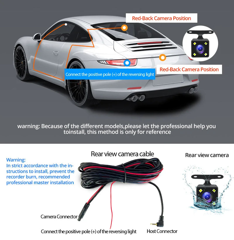 Dashcam Tactile 4 Pouces Avant et Arrière 1080P – Vision Nocturne, Mode Parking, vue 13