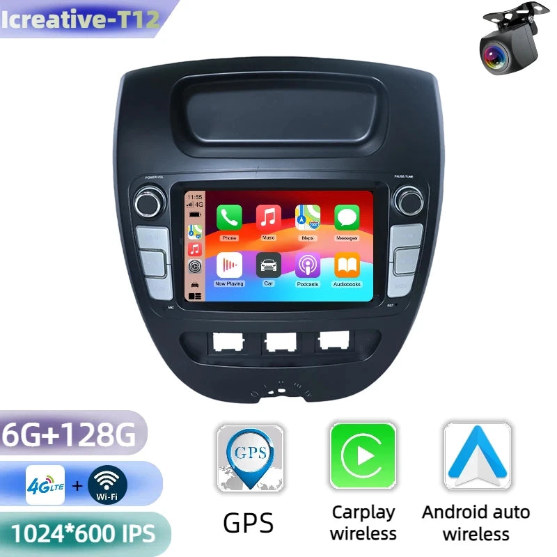 Autoradio CarPlay Peugeot 107 et Citroën C1 (2005-2014) – Écran 7 pouces, sans fil, jusqu'à 6 Go + 128 Go, vue 23