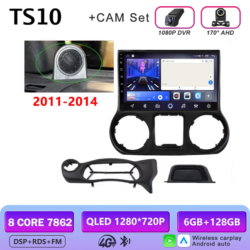 Autoradio CarPlay Jeep Wrangler JK (2011-2018) – Écran 9 pouces sans fil, jusqu'à 12 Go + 256 Go, vue 22