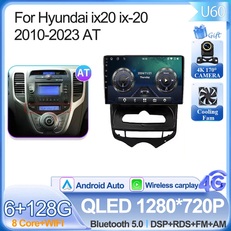 Autoradio CarPlay Hyundai ix20 (2010-2023) – Écran 9 pouces, jusqu'à 12 Go + 256 Go, vue 45