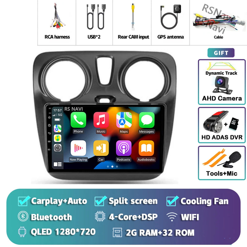 Autoradio CarPlay Renault Lodgy et Dacia Dokker (2012-2021) – Écran 9 pouces, Android 16, vue 25