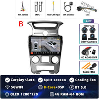 Autoradio CarPlay Kia Carens UN (2006-2012) – Écran 9 pouces, console type B, vue 21