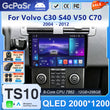 Autoradio CarPlay Volvo C30, S40, V50 et C70 (2004-2012) – Écran 9 pouces, jusqu'à 12 Go + 256 Go