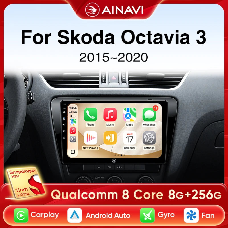 Autoradio CarPlay Skoda Octavia 3 (2015-2020) – Écran 10 pouces, sans fil