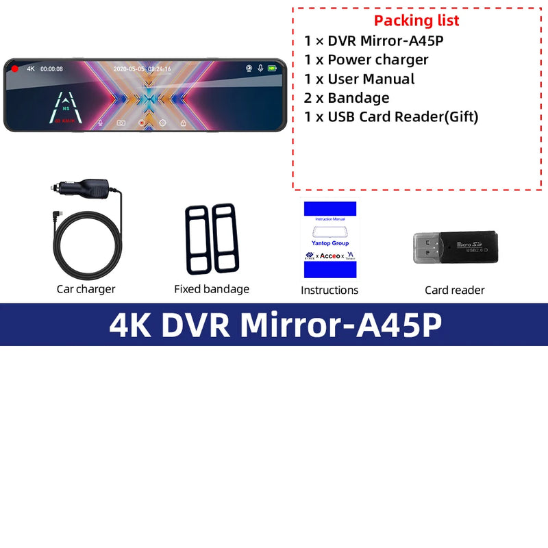 Rétroviseur Caméra 4K Écran Tactile 11,28 Pouces – Caméra Arrière, Wi-Fi 5 GHz, GPS en Option, vue 35