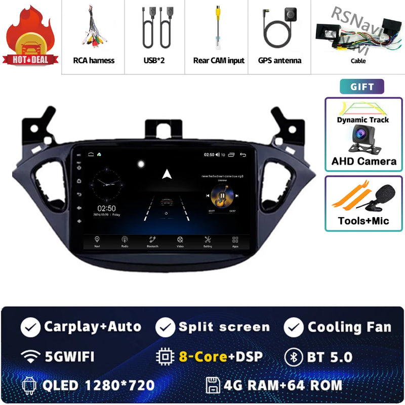 Autoradio CarPlay Opel Corsa E (2014-2019) et Adam (2013-2016) – Écran 9 pouces 2K, jusqu'à 12 Go + 256 Go, vue 16