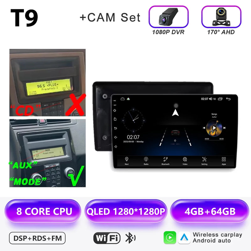 Autoradio CarPlay Volvo C30, S40, V50 et C70 (2004-2012) – Écran 9 pouces, jusqu'à 12 Go + 256 Go, vue 39