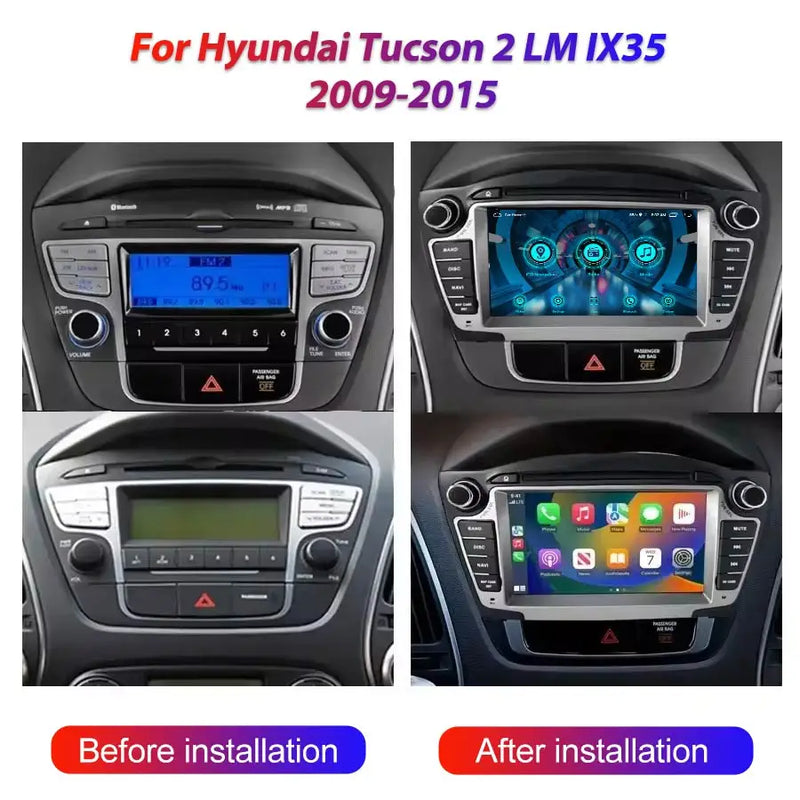 Autoradio CarPlay Hyundai ix35 (2009-2015) – Écran 7 pouces à boutons, jusqu'à 8 Go + 256 Go, vue 3