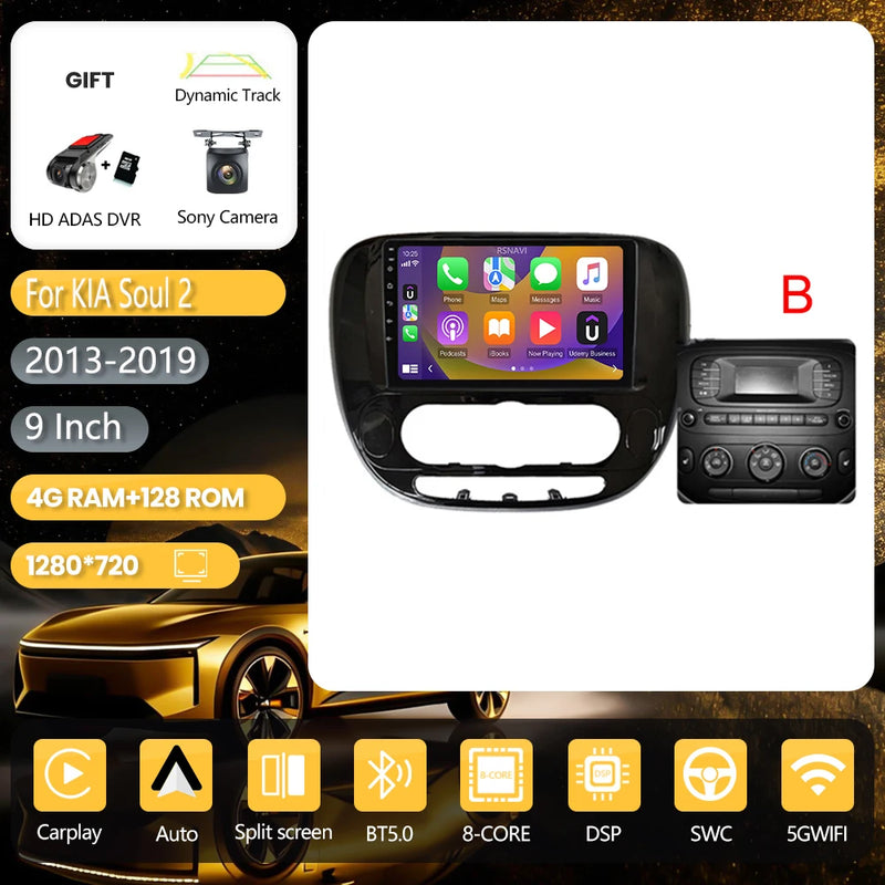 Autoradio CarPlay Kia Soul 2 (2013-2019) – Écran 9 pouces, jusqu'à 16 Go + 256 Go, vue 34