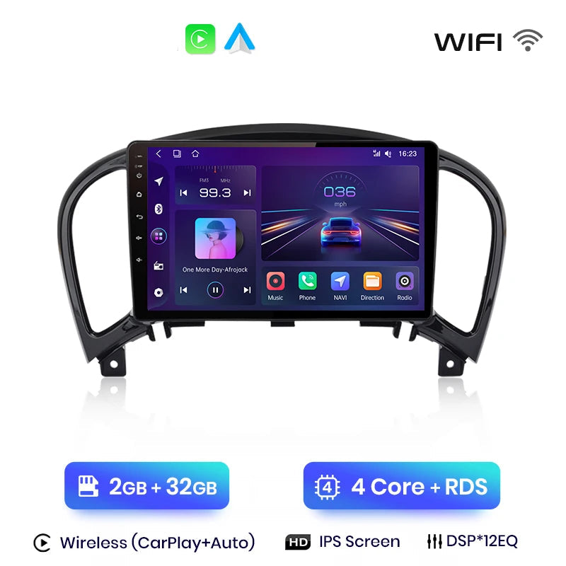 Autoradio Nissan Juke 2010–2014 – Écran Android tactile avec CarPlay sans fil