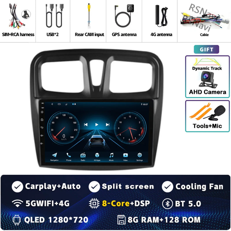 Autoradio CarPlay Dacia Sandero et Logan 2 (2014-2019) – Écran 9 pouces, jusqu'à 12 Go + 256 Go, vue 32