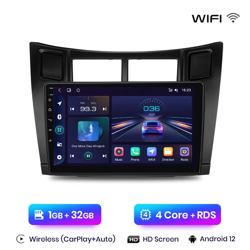 CarPlay Toyota Yaris 2005 à 2012 – Écran tactile, GPS, Bluetooth