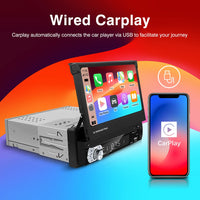 Autoradio CarPlay 1 DIN Universel – Écran Rétractable 7 Pouces, Filaire, vue 2