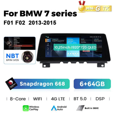 Autoradio Android BMW Série 7 F01 F02 CarPlay Sans Fil