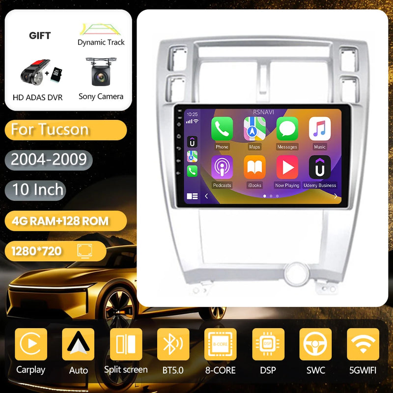 Autoradio CarPlay Hyundai Tucson (2004-2009) – Écran 10 pouces, jusqu'à 16 Go + 256 Go, vue 23