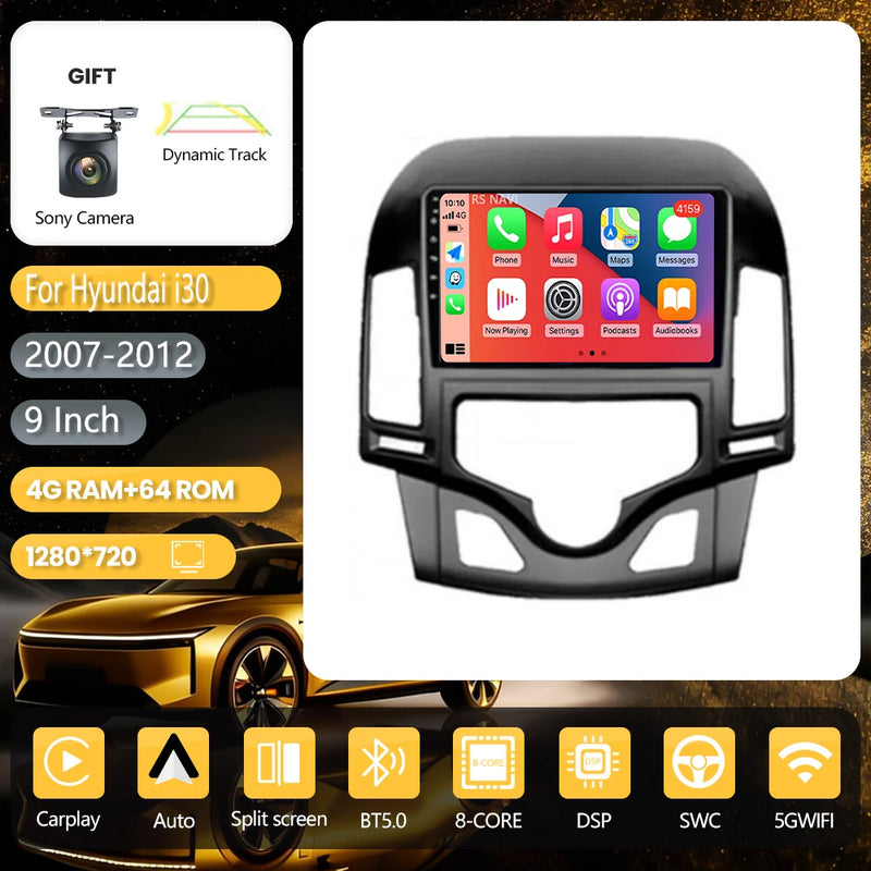 Autoradio CarPlay Hyundai i30 FD (2007-2012) – Écran 9 pouces, jusqu'à 16 Go + 256 Go, vue 38