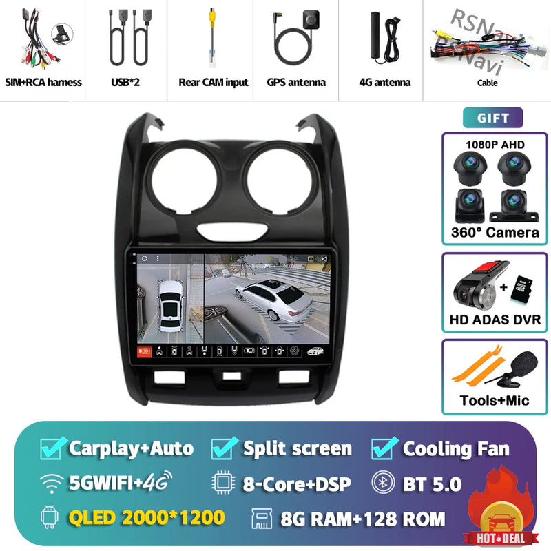 Autoradio CarPlay Dacia Duster (2015-2021) – Écran 9 pouces, Android 16, jusqu'à 16 Go + 512 Go, vue 36