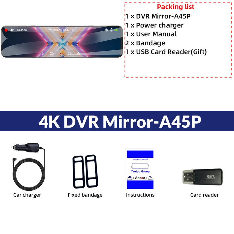 Rétroviseur Caméra 4K Écran Tactile 11,28 Pouces – Caméra Arrière, Wi-Fi 5 GHz, GPS en Option, vue 26