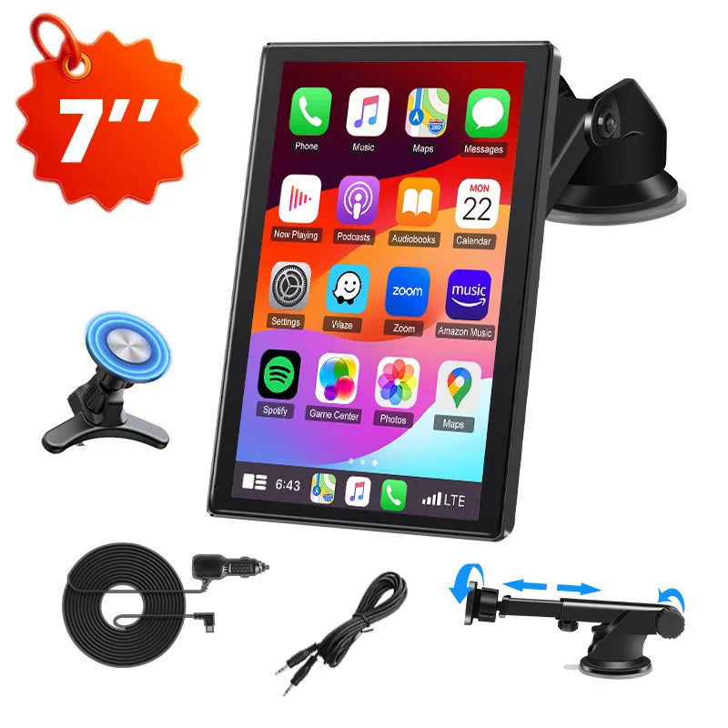 Écran CarPlay Universel Sans Fil 7, 8 ou 9 Pouces – Support Magnétique et Ventouse, vue 32