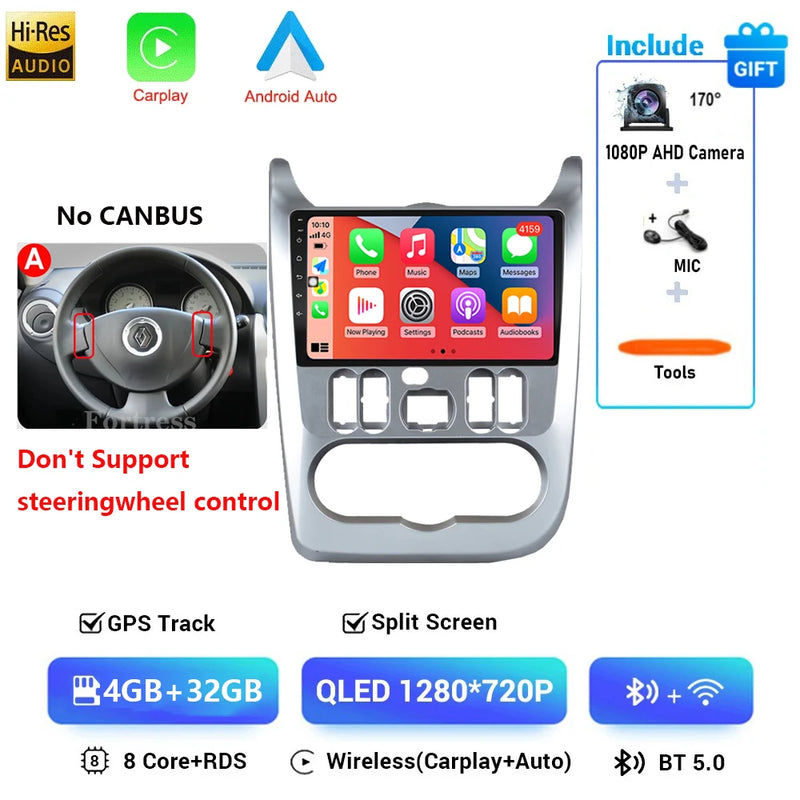 Autoradio CarPlay Dacia Logan 1 et Sandero (2009-2015) – Écran 9 pouces, jusqu'à 12 Go + 128 Go, vue 39