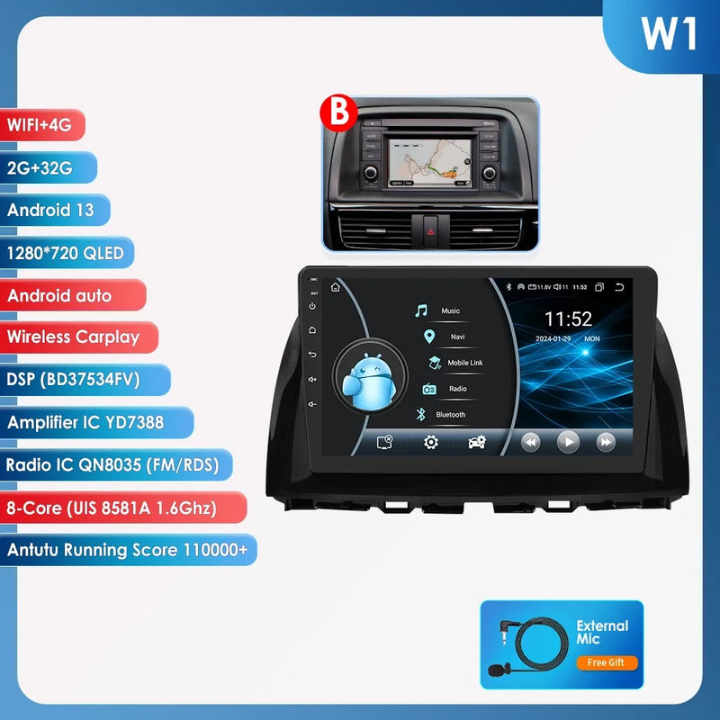 Autoradio CarPlay Mazda CX-5 (2012-2015) – Écran 10,1 pouces, Android 13, vue 17