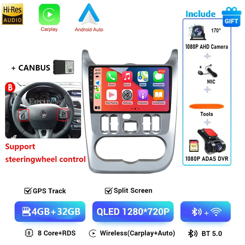 Autoradio CarPlay Dacia Logan 1 et Sandero (2009-2015) – Écran 9 pouces, jusqu'à 12 Go + 128 Go, vue 42