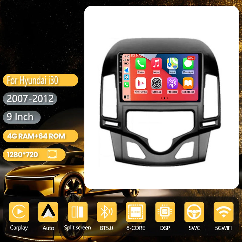 Autoradio CarPlay Hyundai i30 FD (2007-2012) – Écran 9 pouces, jusqu'à 16 Go + 256 Go, vue 41