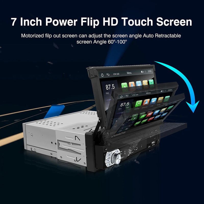Autoradio CarPlay 1 DIN Universel – Écran Rétractable 7 Pouces, Filaire, vue 12