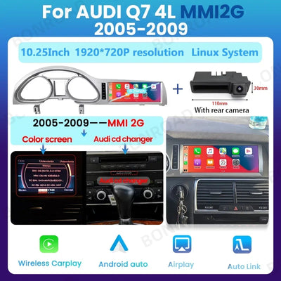 Autoradio pour Audi Q7 4L 2005-2015, Écran 10,25 Pouces, CarPlay