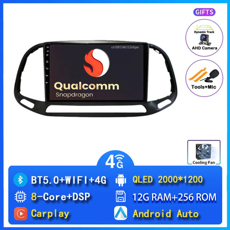 Autoradio CarPlay Fiat Doblo (2015-2019) – Écran 9 pouces, jusqu'à 12 Go + 256 Go, vue 9