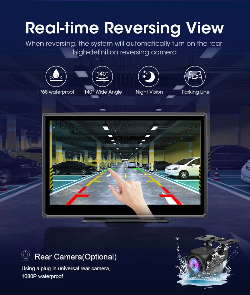Écran CarPlay Portable 10,1 Pouces – Sans Fil, Dashcam 4K en Option, vue 23