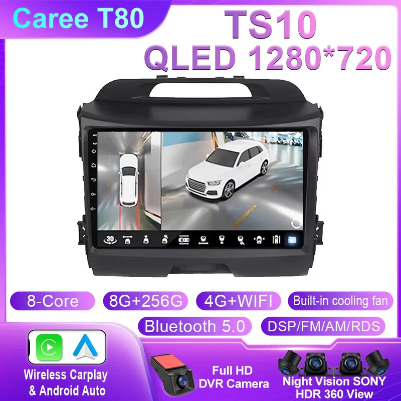 Autoradio CarPlay Kia Sportage 3 SL (2010-2016) – Écran QLED 9 pouces, jusqu'à 12 Go + 256 Go, vue 11