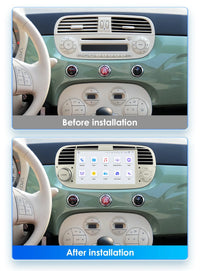 Autoradio CarPlay Fiat 500 (2007-2015) – Écran 7 pouces, 8 cœurs, jusqu'à 8 Go + 128 Go, vue 2