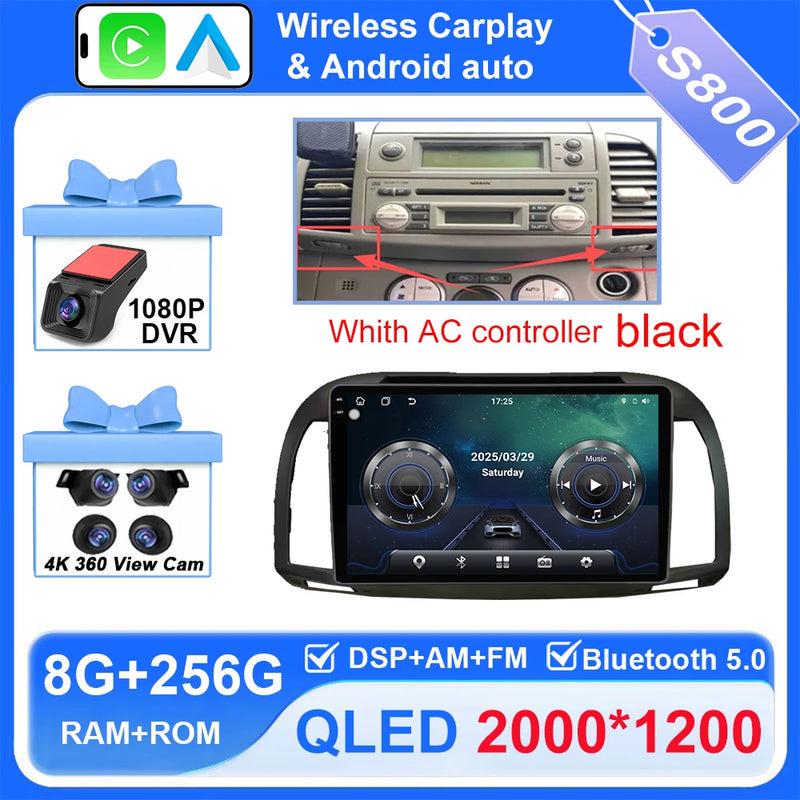 Autoradio CarPlay Nissan Micra K12 (2002-2010) – Écran 9 pouces, jusqu'à 12 Go + 256 Go, vue 41