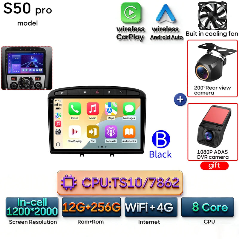 Autoradio CarPlay Peugeot 308, RCZ et 408 – Écran 9 pouces, Android 16, vue 18