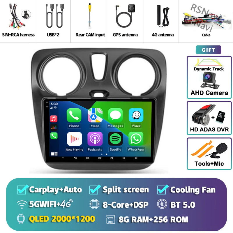 Autoradio CarPlay Renault Lodgy et Dacia Dokker (2012-2021) – Écran 9 pouces, Android 16, vue 11