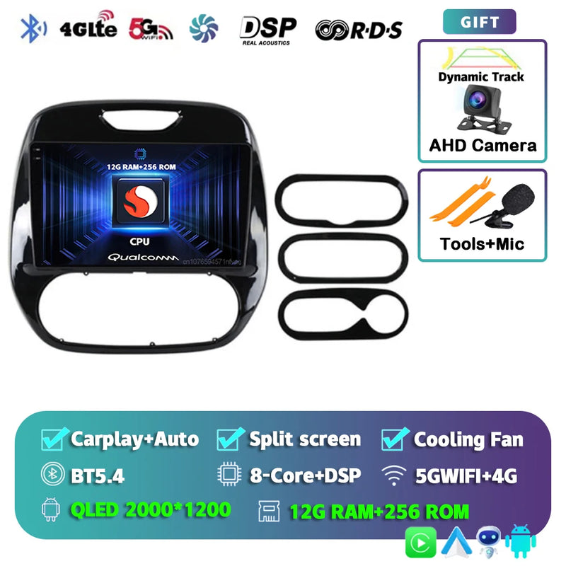 Autoradio CarPlay Renault Captur (2016-2019) – Écran 9 pouces, Android 16, vue 8