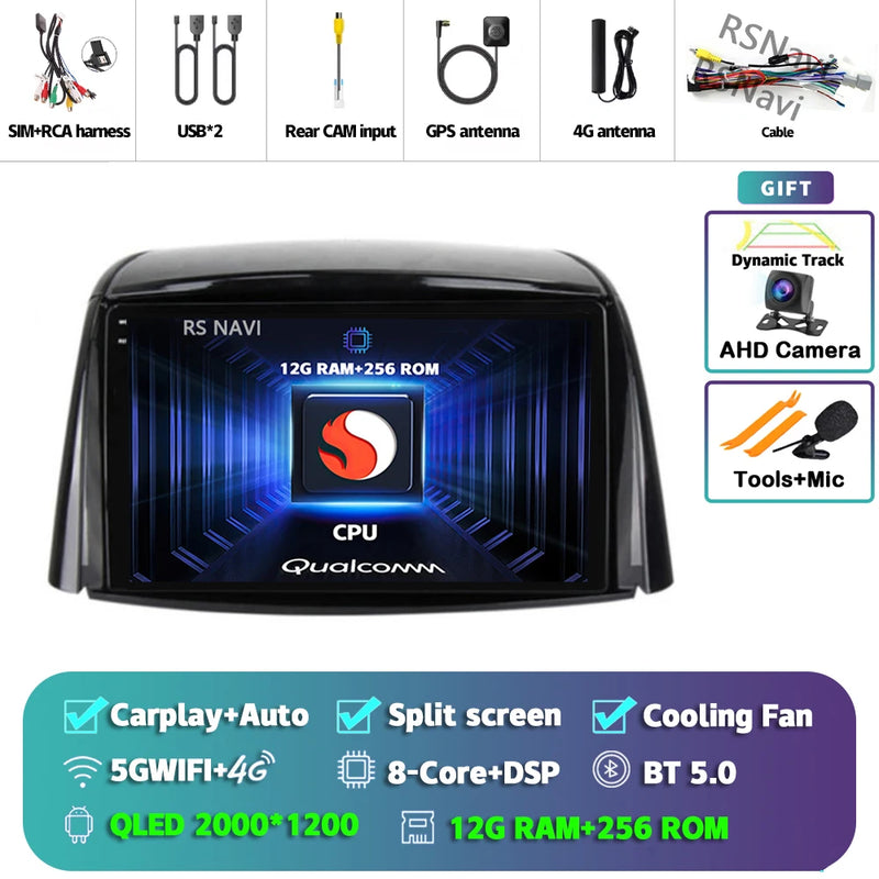 Autoradio CarPlay Renault Koleos (2008-2016) – Écran 9 pouces sans fil, jusqu'à 16 Go + 512 Go, vue 46