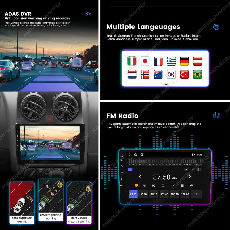 Autoradio CarPlay Nissan Qashqai J10 (2006-2013) – Écran IPS 9 pouces, Android 14, sans fil, vue 5