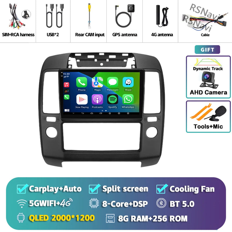 Autoradio CarPlay Nissan Navara D40 (2004-2010) – Écran 9 pouces, Android 16, vue 39