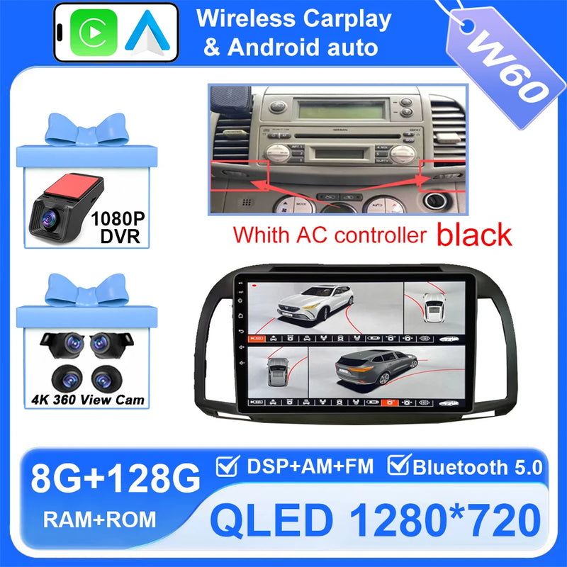 Autoradio CarPlay Nissan Micra K12 (2002-2010) – Écran 9 pouces, jusqu'à 12 Go + 256 Go, vue 30