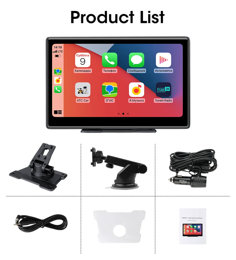 Écran CarPlay Portable 10,1 Pouces – Sans Fil, Dashcam 4K en Option, vue 29