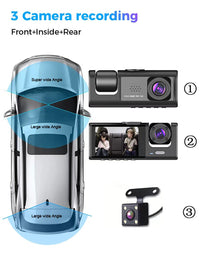 Dashcam Avant et Intérieur 1080P – Écran 2 Pouces, Caméra Arrière en Option, vue 15