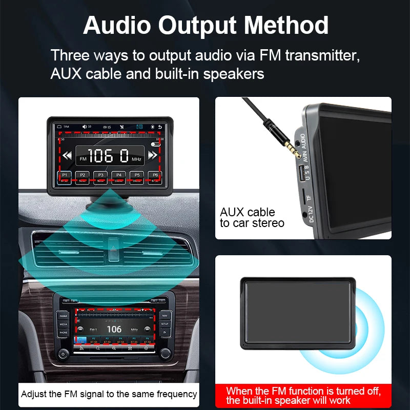 Écran CarPlay Portable Universel 7 Pouces – Ventouse ou Socle, Caméra de Recul, vue 10