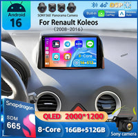 Autoradio CarPlay Renault Koleos (2008-2016) – Écran 9 pouces sans fil, jusqu'à 16 Go + 512 Go