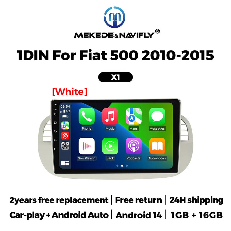 Autoradio CarPlay Fiat 500 (2010-2015) – Écran 9 pouces IPS, Android 14, jusqu'à 2 Go + 32 Go, vue 45