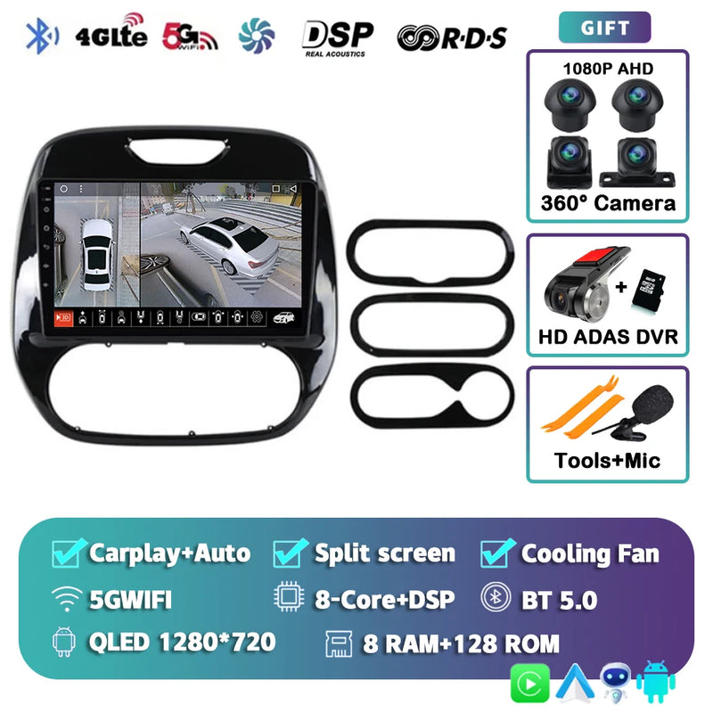 Autoradio CarPlay Renault Captur (2016-2019) – Écran 9 pouces, Android 16, vue 20